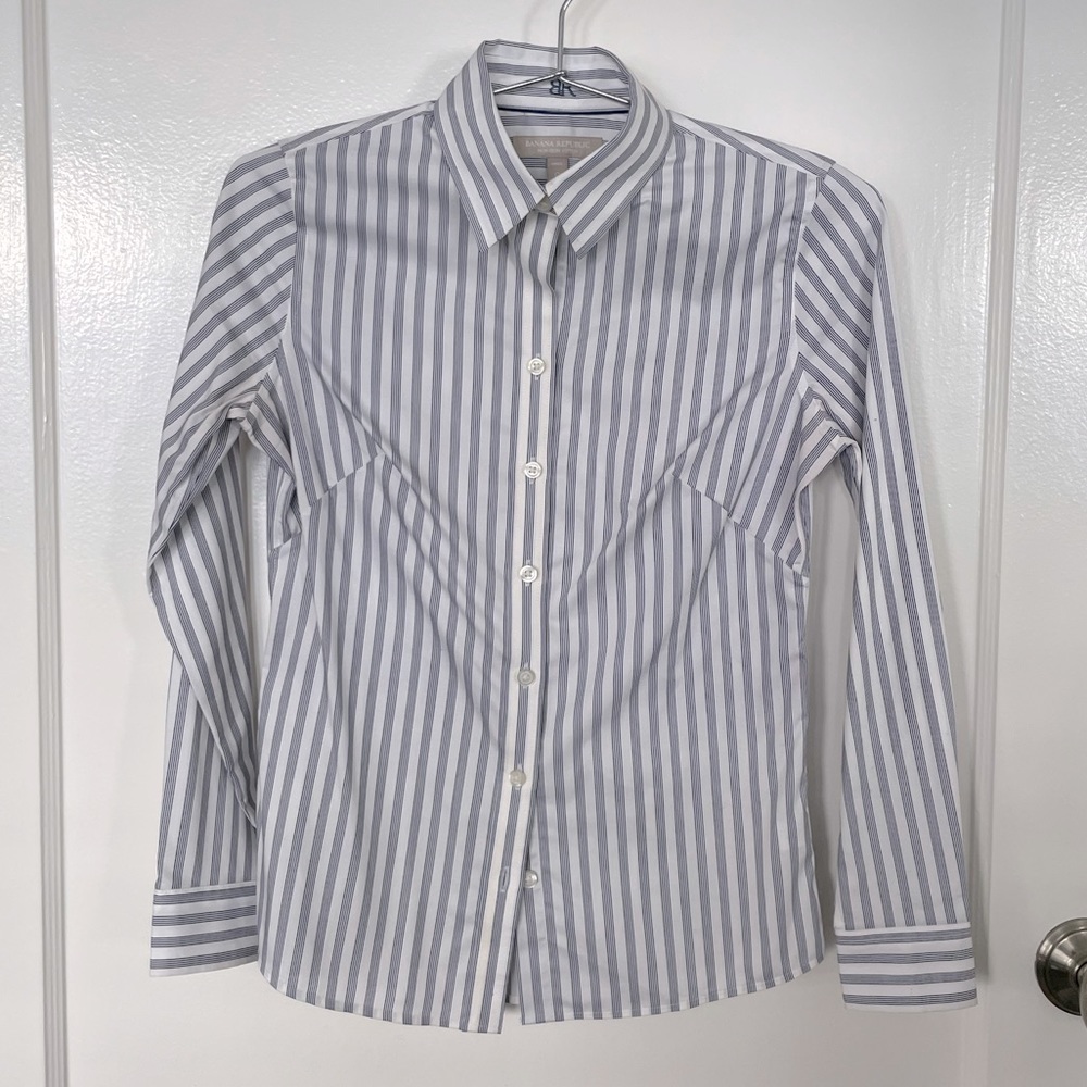 Banana Republic stripe slim fitted shirt p0